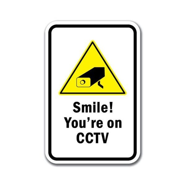Signmission Safety Sign, 12 in Height, Aluminum, Video Surv - Smile CCTV A-1218 Video Surv - Smile CCTV - main